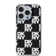 DKNY iPhone 15 Pro vāciņš IML Checkered Mono Pattern, melns