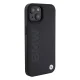 BMW iPhone 15 vāciņš Leather Hot Stamp MagSafe, melns