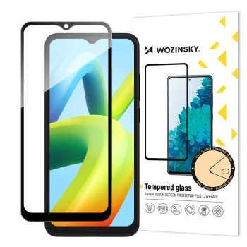 Wozinsky Full Glue aizsargstikls priekš Xiaomi Redmi A2 / Redmi A1, Melns