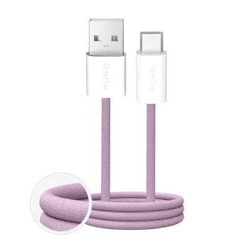 Puro Fabrik 2.0 USB-A uz USB-C pīts kabelis 1.5m 10W, rozā