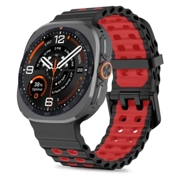 Tech-Protect Iconband Pro siksniņa pulkstenim Samsung Galaxy Watch Ultra 47mm, melna un sarkana