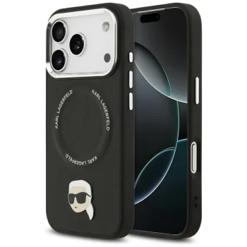 Karl Lagerfeld Karl Pin MagSafe vāciņš iPhone 17 Pro Max, melns