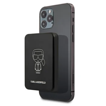 Karl Lagerfeld Ikonic Outline 3000mAh MagSafe ārējais akumulators melns
