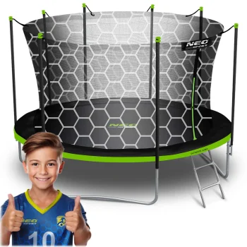 Neo-Sport NS-13W231 dārza batuts 404 cm (13 ft) ar iekšējo tīklu un kāpnēm