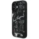 Karl Lagerfeld Grained Pattern & Logo MagSafe vāciņš priekš iPhone 16, melns