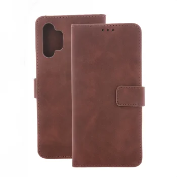 Xiaomi Redmi Note 13 Pro+ Plus Smart Velvet TPU Book Case Cover, Brown | Telefona Vāciņs Maciņš Apvalks Grāmatiņa