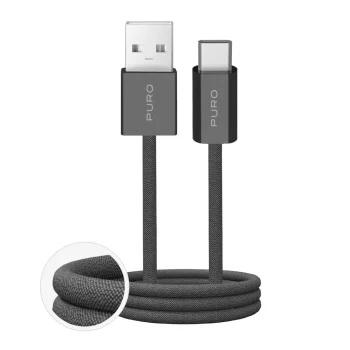 Puro Fabrik 2.0 USB-A uz USB-C kabelis 10W 1.5m, tumši zaļš