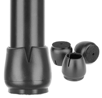 Silikona uzgaļi mēbeļu kājām ar filcu 12-16 mm, 16 gab., melni