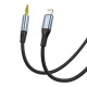 Audio kabelis Vipfan L05 Lightning uz 3.5 mm mini jack AUX, 1 m, pelēks