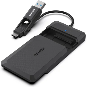 Benfei 2.5" SATA SSD ārējais korpuss ar USB-C/USB-A kabeli, melns
