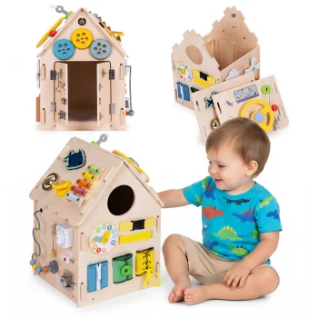Ecotoys XXL koka attīstošā mājiņa bērniem (30 elementi)