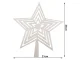 Neplīstoša Ziemassvētku eglītes galotnes zvaigzne, 23 cm, balta