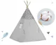 Telts Vigvams Spēļu Māja Bērniem ar Gaismas Virteni Nukido, Pelēka l Tepee Tent with Lights