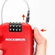 Rockbros 32420981001 velosipēda slēdzene ar izvelkamu trosi, sarkana