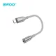 BWOO BZ65 USB-C uz 3.5mm audio un datu adapteris, pelēks
