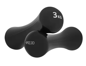 4Fizjo čuguna hanteles ar vinila pārklājumu 8-shape, 2 x 3 kg, melnas
