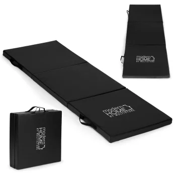 Saliekams vingrošanas matracis fitnesam 182x60 cm, melns