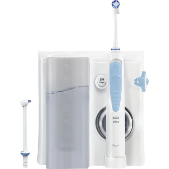 Oral-B OxyJet mutes skalotājs ar 2 uzgaļiem, Balts/Zils