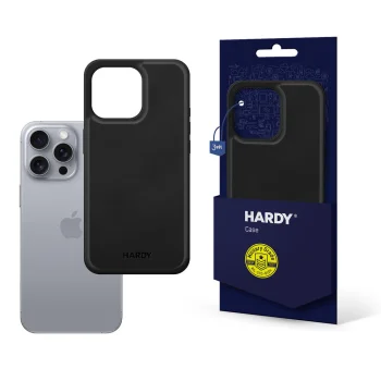 3mk Hardy Apple Silky Leather MagCase iPhone 16 Pro Max vāciņš, melns