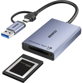 Benfei USB-C / USB-A 3.2 Gen 2 uz CFexpress Type B karšu lasītājs, 10Gbps, pelēks