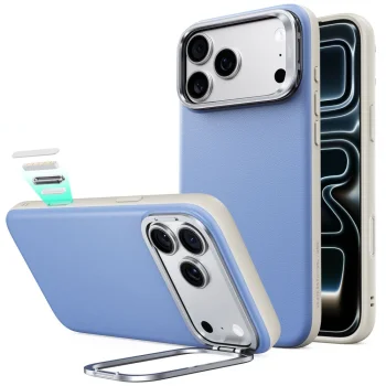 ESR Atelier Kickstand MagSafe vāciņš iPhone 18 Pro / 17 Pro, gaiši zils