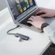Ugreen USB centrmezgls - 4x USB 3.2 Gen 1 ar micro USB barošanu, pelēks (CM219)