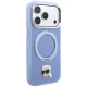 Karl Lagerfeld vāciņš iPhone 18 Pro / 17 Pro ar Ring Stand 360 MagSafe, gaiši zils