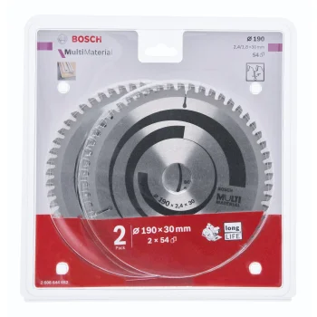 Bosch Multi Material ripzāģa asmeņu komplekts 190x30 mm, 54T, 2 gab.