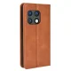 OnePlus 10 Pro Vintage Style Magnetic Leather Wallet Case Cover, Brown | Telefona Vāciņš Maciņš Apvalks Grāmatiņa