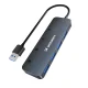 Wozinsky WHS080YSS 4 portu USB-A 3.0 centrmezgls ar slēdžiem - pelēks