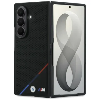 BMW M Leather Perforated MagSafe vāciņš Samsung Galaxy Z Fold 8 Ultra, melns