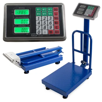 Elektroniskie platformas svari ar atzveltni 300kg LCD zili
