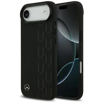 Mercedes Leather Laurel Leaves MagSafe vāciņš iPhone Air - Melns