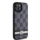 DKNY iPhone 15 / 14 / 13 vāciņš Leather Checkered Mono Pattern, melns