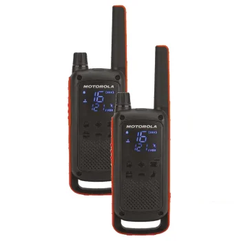 Motorola Talkabout T82 rācijas 2 gab. komplekts ar lādētāju dzeltens
