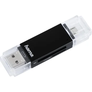Hama Basic USB 2.0 OTG atmiņas karšu lasītājs SD/microSD Melns