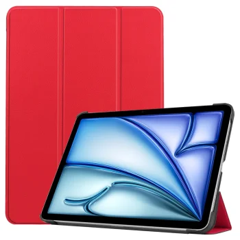 Apple iPad Air 13'' (2024) (A2903 A2898) PU Leather Protective Tri-fold Book Case Cover, Red | Planšetes Vāciņš...