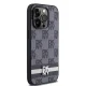DKNY iPhone 14 Pro vāciņš Leather Checkered Mono Pattern, melns