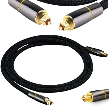Optiskais audio kabelis Toslink, pīts, apzeltīti savienotāji, 3m