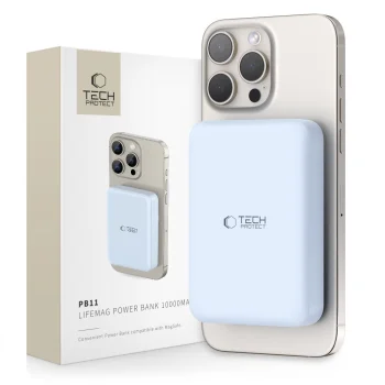 Ārējais akumulators Tech-Protect LifeMag PB11 MagSafe 10000mAh 15W, zils