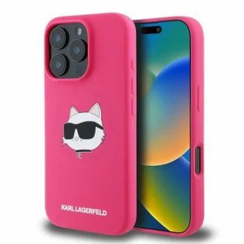 Karl Lagerfeld Silicone Choupette MagSafe vāciņš iPhone 16 Pro Max, Fuksija
