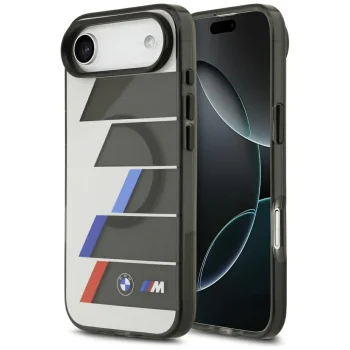 Vāciņš iPhone Air BMW M IML Metal Buttons Tricolor Lines MagSafe, pelēks