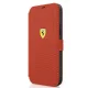 Ferrari iPhone 12 mini atverams vāciņš maciņš grāmatiņa On Track Perforated, sarkans