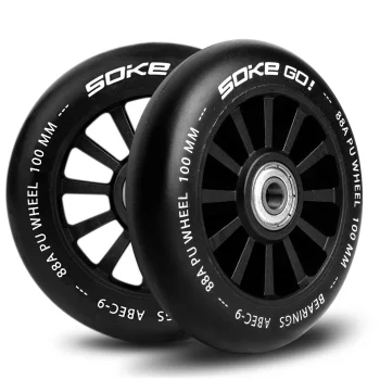 Skrejriteņa riteņi Soke 100 mm, 2 gab., melni