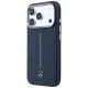 Mercedes Leather Semi Wrap Iconic Line MagSafe vāciņš iPhone 17 Pro Max, Tumši zils