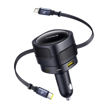 Baseus Enjoyment Max 90W automašīnas lādētājs ar vadiem