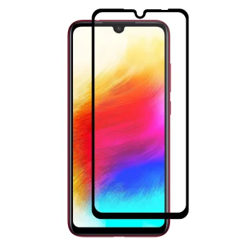 5D Aizsargstikls Xiaomi Redmi Note 7, Melns Pilna Pārklājuma (Tempered Glass)