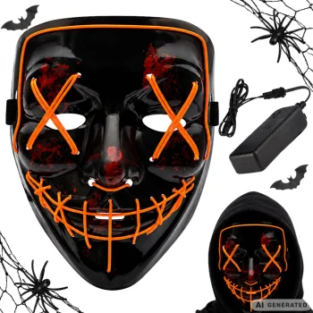 LED spīdoša maska Helovīnam / ballītēm Purge, universāls izmērs