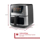 Solis Air Fry & Dry XL 8200 gaisa friteris, 7.5L, Sudraba/Melna