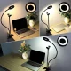 Dienas Gaismas Gredzenveida Riņķa LED Lampa ar Lokāno Telefona Turētāju uz Knaģa | Desktop Selfie Ring Light with...